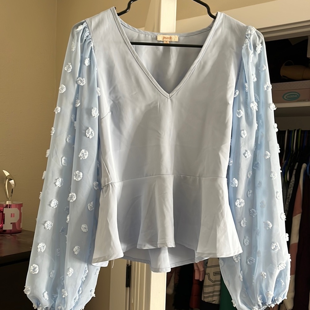 Peach blue top